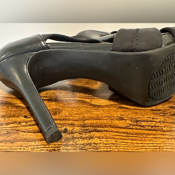 Moda Spana Women’s Black Open Toe Zipper Heels Size 9.5 - Picture 4 of 13